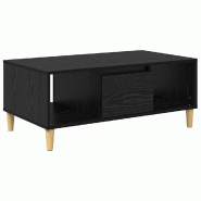 VidaXL Table basse Chêne noir 90 x 50 x 26,5 cm Bois d'ingénierie Modèle Luna Prime - 881167
