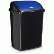 CEP Poubelle de tri sélectif - 50 litres - Polypropylène noir, couvercle bleu - 2919470141