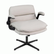Chaise Bureau Ergonomique COSTWAY, Hauteur Réglable, avec Dossier, Charge Max 150 kg - beige métal ON33394NQ