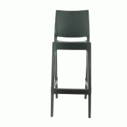 Chaise haute d'extérieur Inca en polypropylène gris foncé- par 4