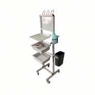 Chariot d'isolement ou station d'hygiène mobile et modulaire, à placer à chaque entrée de tout établissement médical - HYGISTAND