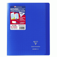 Clairefontaine Lot de 10 Cahier Kover Book 17x22, 96p./48 feuilles 90 g/m² piquées, couv. Transparente bleu marine, Séyès - 3037929514223