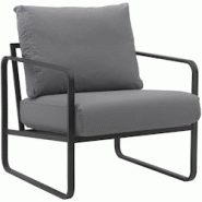 CLP Lounger Manea Gris/Similicuir - gris polyester 323810 CLP Lounger Manea Gris/Similicuir - gris polyester 323810