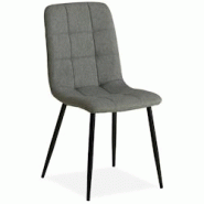 Décoshop26 - Chaise de salle à manger cuisine confortable et moderne en tissu gris pieds en métal noir CDS06001 - gris 3000431769603 Décoshop26 - Chaise de salle à manger cuisine confortable et moderne en tissu gris pieds en métal noir CDS06001 - gris 3000431769603