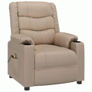 Fauteuil inclinable Cappuccino Similicuir Modèle Ivellaix - 348048