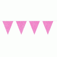 Folat Guirlande de fanions pailletée rose - 60229