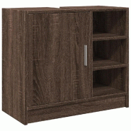 Helloshop26 - Armoire d'évier avec grand espace de rangement salle de bain 63 x 29 x 55 cm en bois d'ingénierie chêne marron 02_0049553 - marron Bo