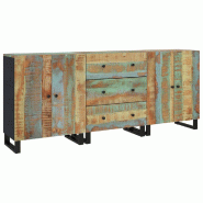 Helloshop26 - Buffet bahut commode armoire meuble de rangement organisateur cuisine salle de séjour salons 3 pcs bois massif de 02_0037045 - Bois man
