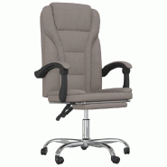 Helloshop26 - Chaise fauteuil siège pivotante de inclinable de bureau informatique étude tissu taupe 02_0024274 - métal 3000215347768