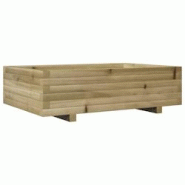 Helloshop26 - Jardinière bac lit surélevé plantes fleurs terrasse jardin 90 x 60 x 26,5 cm bois de pin imprégné marron 02_0038011 - 3000214019543 Helloshop26 - Jardinière bac lit surélevé plantes fleurs terrasse jardin 90 x 60 x 26,5 cm bois de pin imprégné marron 02_0038011 - 3000214019543