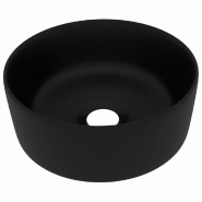 Helloshop26 - Lavabo salle de bain rond de luxe 40 x 15 cm céramique noir mat 02_0002761 - 3000102641535