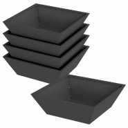 Helloshop26 - Lot de 5 cache-pots trapézoïdaux modernes jardin 50 x 50 x 15 cm en métal noir 02_0052383 - noir métal 3000237390001