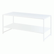 Helloshop26 - Table basse console d'appoint de salon acier 102 x 43 x 46 cm blanc mat 03_0010780 - 3000225406653