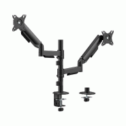 KIMEX - Support écran PC à ressort mécanique 2 écrans PC 17"-32", avec mât - noir 3700685427303