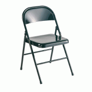Lot de 2 chaises pliantes carus en tôle d'acier noir_0
