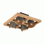 Plafonnier 4xE14, max. 25W, Nickel antique, 39 x 19,8 cm - Trio - Bell - gris 4017807502596