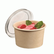 Pot à glace fibre de bambou laminée naturel 105ml - par 1000