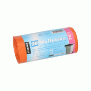 Starpak 500 sacs poubelle, PEHD 70 l 100 cm x 58 cm orange - orange plastique polypropylène 90466
