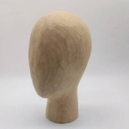 Tête à poser en bois naturel – L10,5 x l14 x H22,5cm – Précommande