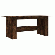 Table à dîner chêne fumé 180x90x76 cm bois d'ingénierie Modèle Boréal Luna - 8721012209015