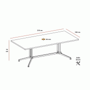 Table de réunion rectangulaire X2 - Officity - Anthracite, Orme_0
