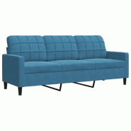 VidaXL Canapé à 3 places Bleu 180 cm Velours Modèle Fervonia - 4007643