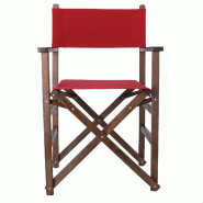 WellHome - Fauteuil director structure noyer avec toile bordeaux 51x46x86 cm - rouge WH13271