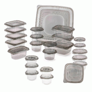 WellHome - Set de 25 boîtes alimentaires réutilisables avec couvercle en plastique PP en plusieurs tailles - gris plastique WH17072 WellHome - Set de 25 boîtes alimentaires réutilisables avec couvercle en plastique PP en plusieurs tailles - gris plastique WH17072