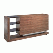 AC ANGEL CERDA Angel Cerdá Buffet en noyer, acier poli et plateau en verre noir 3140C 170 x 40 x 83 - marron Bois massif 8435631005551 AC ANGEL CERDA Angel Cerdá Buffet en noyer, acier poli et plateau en verre noir 3140C 170 x 40 x 83 - marron Bois massif 8435631005551