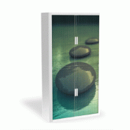 Armoire à rideaux avec décor Zen - EasyOffice. - River Crossing, Haute_0