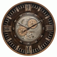 Atmosphera Pendule murale Marron style industriel avec rouages mobiles D 59 cm - marron 3560232960406 Atmosphera Pendule murale Marron style industriel avec rouages mobiles D 59 cm - marron 3560232960406