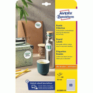 AVERY 880 pastilles adhésives blanches, enlevables, diamètre 20 mm (10 feuilles A4 / cdt) - 4004182162088