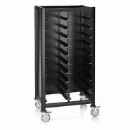 Chariot double plateaux 60 x 80 x 165 cm 2x10 GN 1/1 noir MDF aluminium MENSA BLACK - Was Germany - noir aluminium 4044925139762
