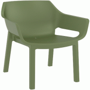 CLP Chaise de jardin Dora Plastique HBT: 90x60x65 cm Olive - vert plastique polypropylène 327709