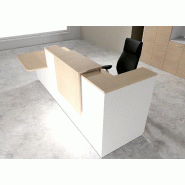 Comptoir d'accueil bi-colore avec PMR Delta et réhausse - 242, Gauche, Blanc, Oui, Chêne moyen_0