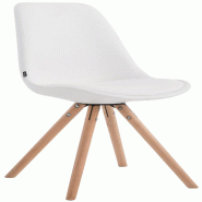 Décoshop26 - Chaise de cuisine salle à manger scandinave assise en PVC blanc 4 pieds en bois forme rond 10_0008304 - blanc Bois massif 3000266579835