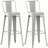 Décoshop26 - Lot de 2 tabourets de bar design industriel en métal avec repose-pied couleur gris 10_0000967 - gris 3000717769600