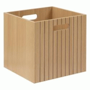 FIVE Boîte de rangement en bois effet tasseau - beige 3560233012081 FIVE Boîte de rangement en bois effet tasseau - beige 3560233012081