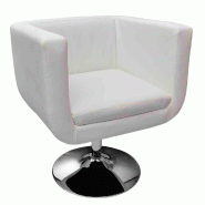 Helloshop26 - Fauteuil siège tabouret lounge club design moderne réglable blanc 1102020/3 - blanc acier 3000140031305