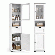 Helloshop26 - Meuble salle de bain colonne rangement 30 x 40 x 165 cm avec étagères réglables placards à porte tiroir compartiment 12_0006523 - 30