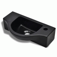 Helloshop26 - Vasque lavabo à trou pour robinet céramique pour salle de bain 45 cm noir0 02_0002506 - 3000100031536
