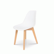 Kosmi Chaise style scandinave modèle GABBY - Coque en résine blanche et pieds en bois naturel - blanc Bois massif 3760301690719 Kosmi Chaise style scandinave modèle GABBY - Coque en résine blanche et pieds en bois naturel - blanc Bois massif 3760301690719