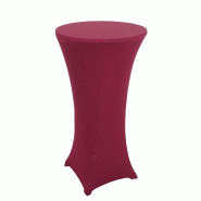 Mendler Housse de table haute HWC-J30, housse de table, stretch Ø 60cm ~ bordeaux-rouge - rouge textile 76101