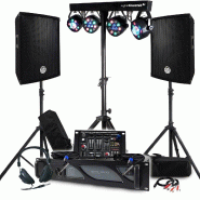 Pack Sono BM SONIC Ampli 1000W, Paire d'Enceintes Passives 2x300W, Table de Mixage, Portique 4 Lumières Xperformer, Pieds - 3666638038531