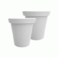 PLAST'UP ROTOMOULAGE Pot de fleurs rond xxl delight 75l- lot de 2 - BLANC - blanc 0637962080339
