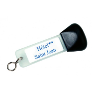 Porte-clés plexi embout noir  réf. 102139