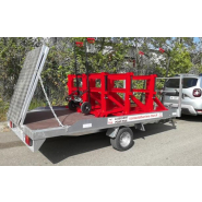 Remorque équipée d'une rampe complète idéale pour le transport et stockage du barrière-Titan - Poids 400kg - A.S.E