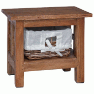 Table d'appoint Marron Bois massif d'acajou - Modèle Jasmin - 8721288751218