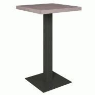 Table mange debout Cage noir plateau béton 70x70x111cm