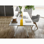 Table de réunion T-Share avec électrification centrale Dieffebi - Dimensions L220/240 x P130 cm